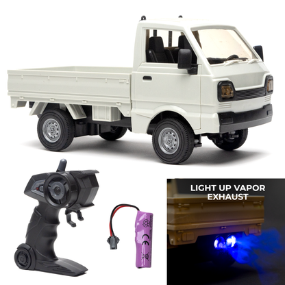 RC Mini Pick-Up Derby Truck – 2.4GHz Off-Road RC Car with Vapor Exhaust, LED Lights, and Realistic Sound – High-Speed Remote Control Toy